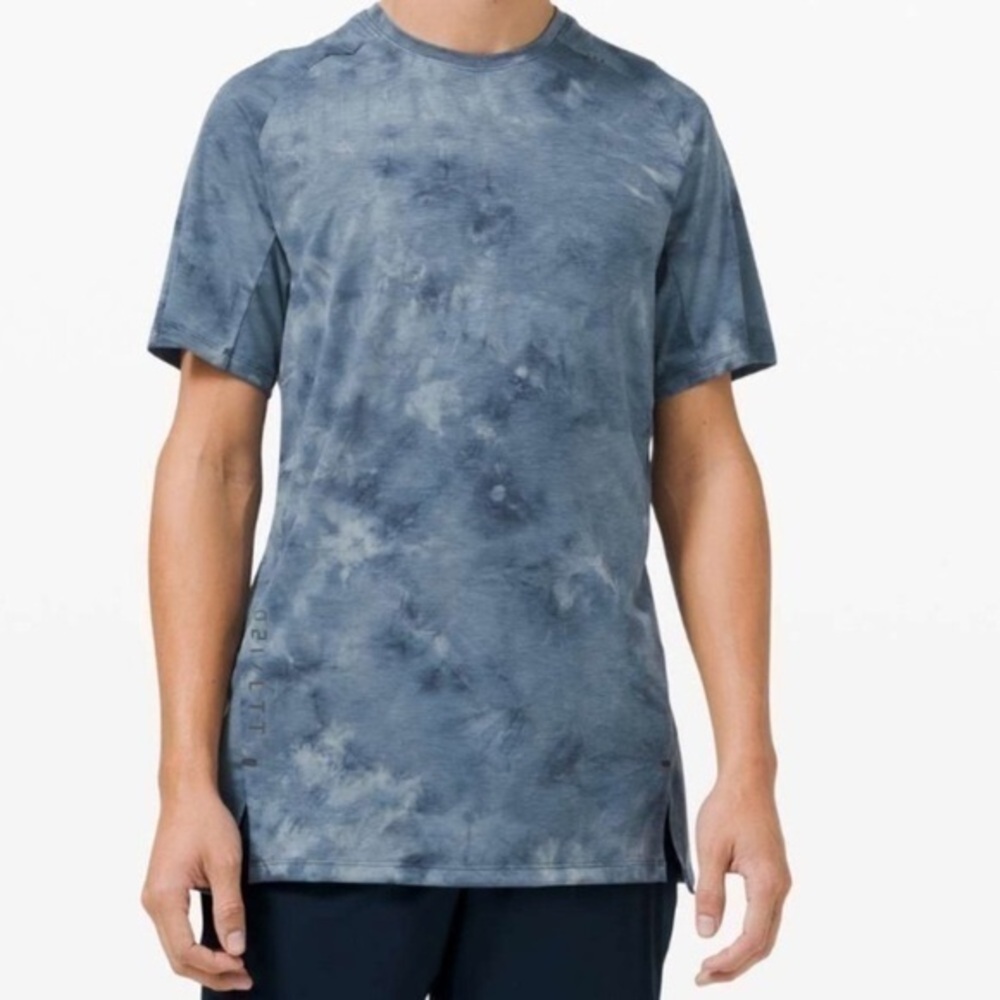 Lululemon Men's Always Agile Short Sleeve Diamond Dye Blue Medium